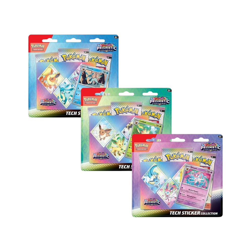 Prismatic Evolutions - Tech Sticker Collection (3 Packs) (Rip & Ship)