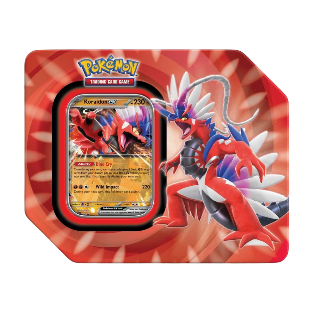 Paldea Legends Tin - Koraidon EX (Rip & Ship)